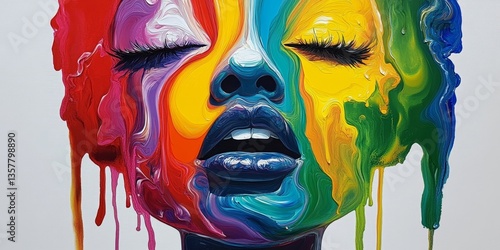 Colorful Abstract Face Painting