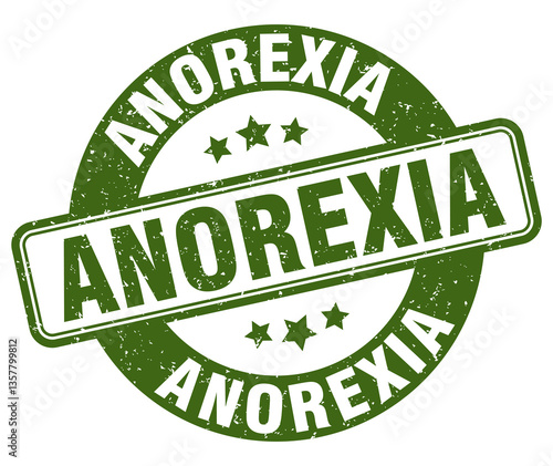 anorexia stamp. anorexia label. round grunge sign