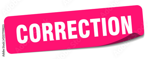 correction sticker. correction label