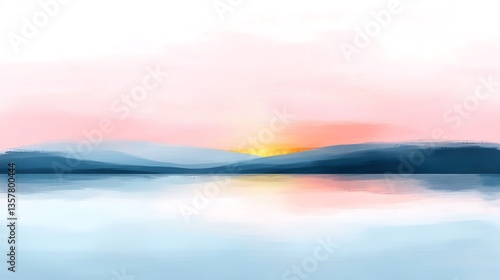 Wallpaper Mural Peaceful Sunset Lake for Mountain Reflection. Torontodigital.ca