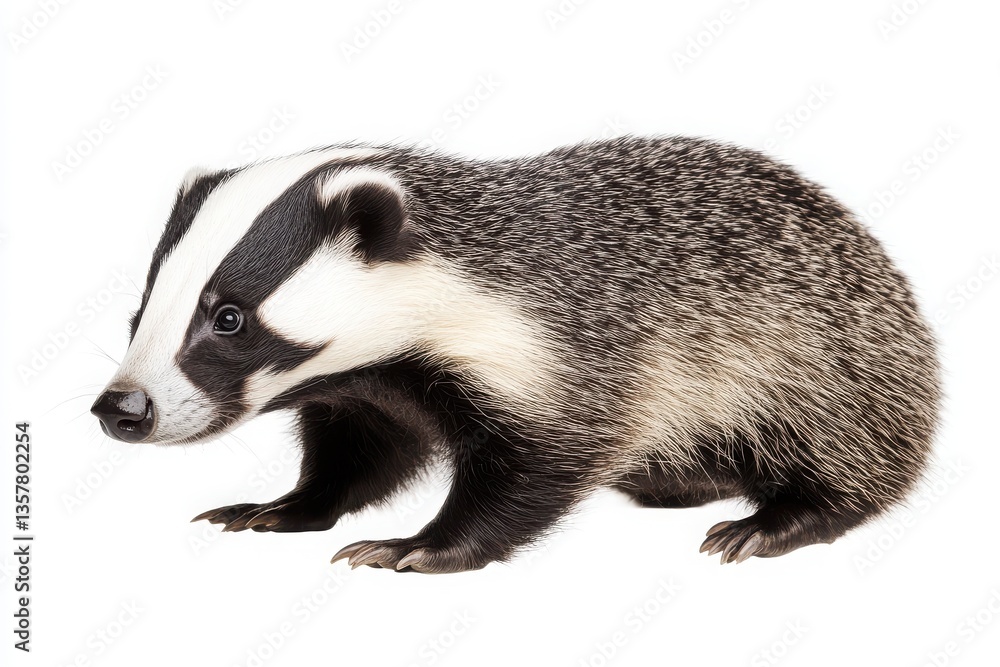 Badger has distinctive black white Badger has distinctive black white