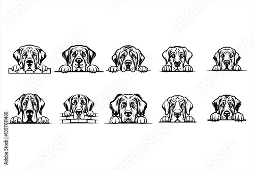 Peeking Great Dane  SVG Bundle