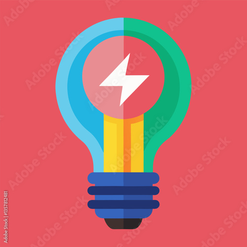 new, unique, Premium Vector | Light bulb line colourful vector illustration Electric lamp icon, Adobe Illustrator Artwork