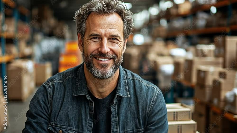 Smiling Warehouse Owner Smiling Warehouse Owner