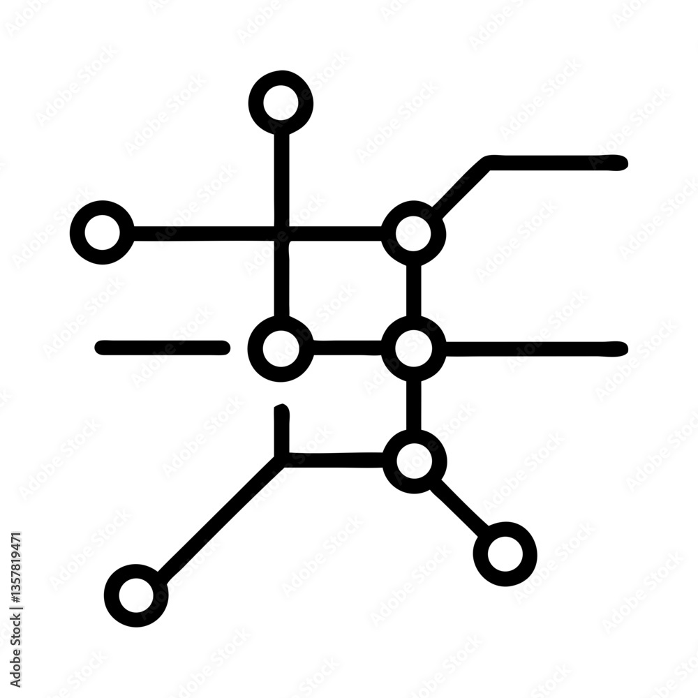 Metro System Map Icon Design