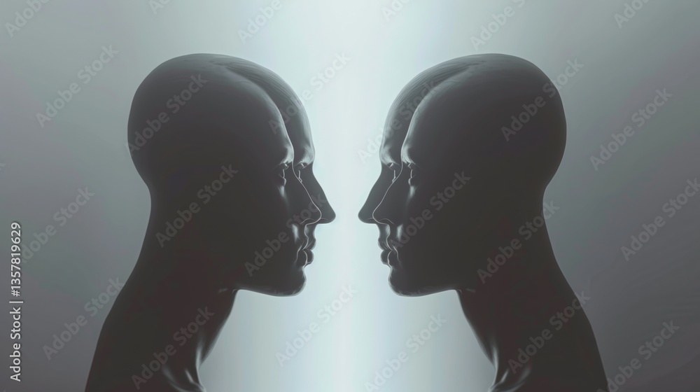 Fototapeta premium Exploring personal identity through self-reflection and deep contemplation.