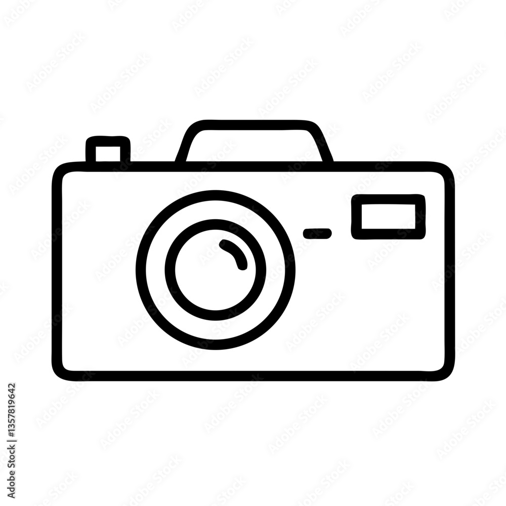 Simple Camera Illustration in Black and White Simple Camera Illustration in Black and White