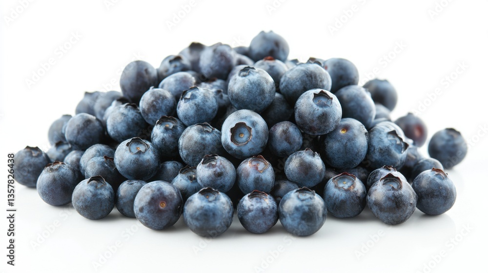Blueberries on white surface. Generative AI Blueberries on white surface. Generative AI