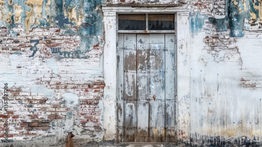 Naklejka premium old white brick wall