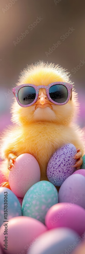 Fototapeta premium Funny Chick Celebrating Easter