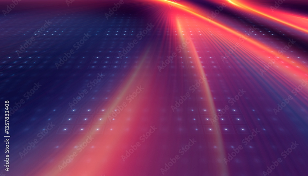Obraz premium Abstract bright neon background scene with rays, spotlights, multi-colored background.