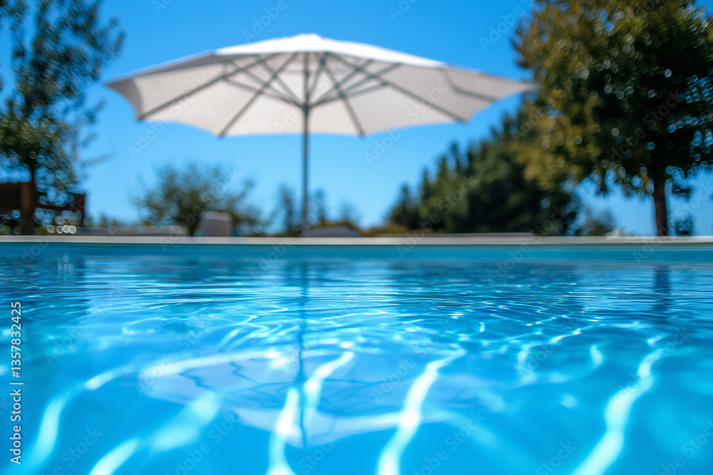 Fototapeta premium Resort Swimming Pool, Blue Sky View