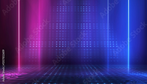 Abstract bright neon background scene with rays, spotlights, multi-colored background.
