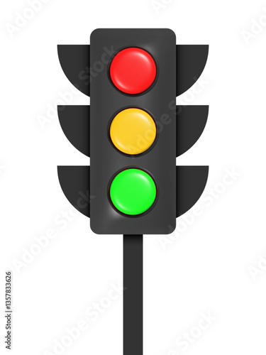street traffic light isolated on white background