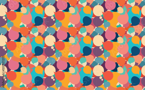 Vector Seamless pattern Colored Speech Bubbles