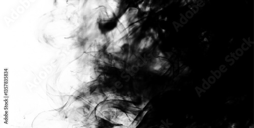 Vector halftone smoke effect, dramatic gradient transition. Black and white abstract digital dispersion with high contrast, bold modern backdrop design.