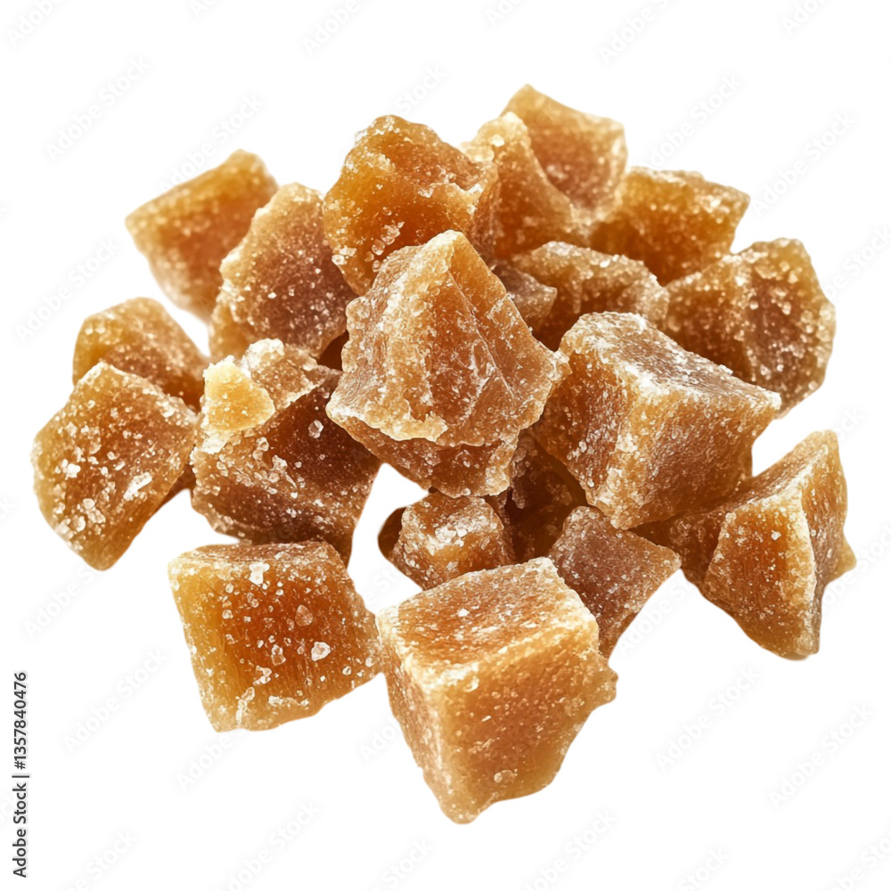 Sweet Golden Candied Ginger Cubes Delightful Treat Sweet Golden Candied Ginger Cubes Delightful Treat