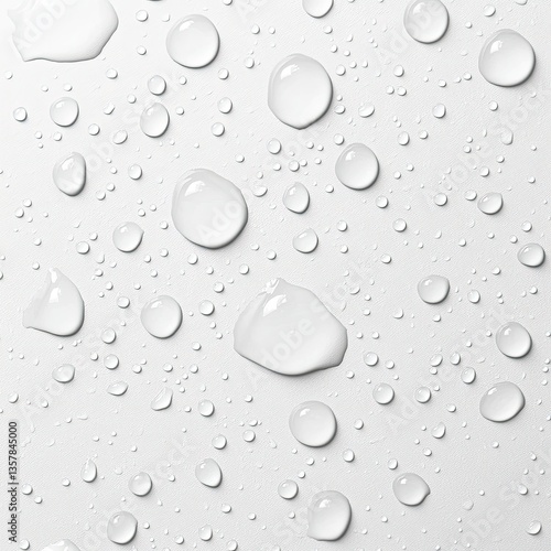 Wallpaper Mural Water droplets on a white surface.  Clear, round water beads create a textured pattern Torontodigital.ca