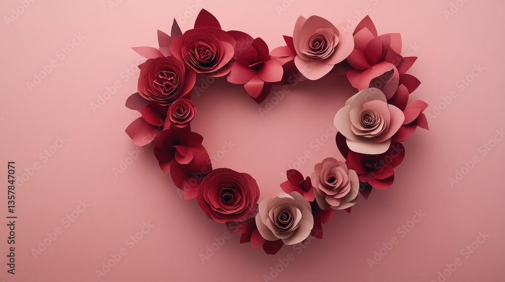Heart Shaped Paper Flowers Romantic Decoration Heart Shaped Paper Flowers Romantic Decoration