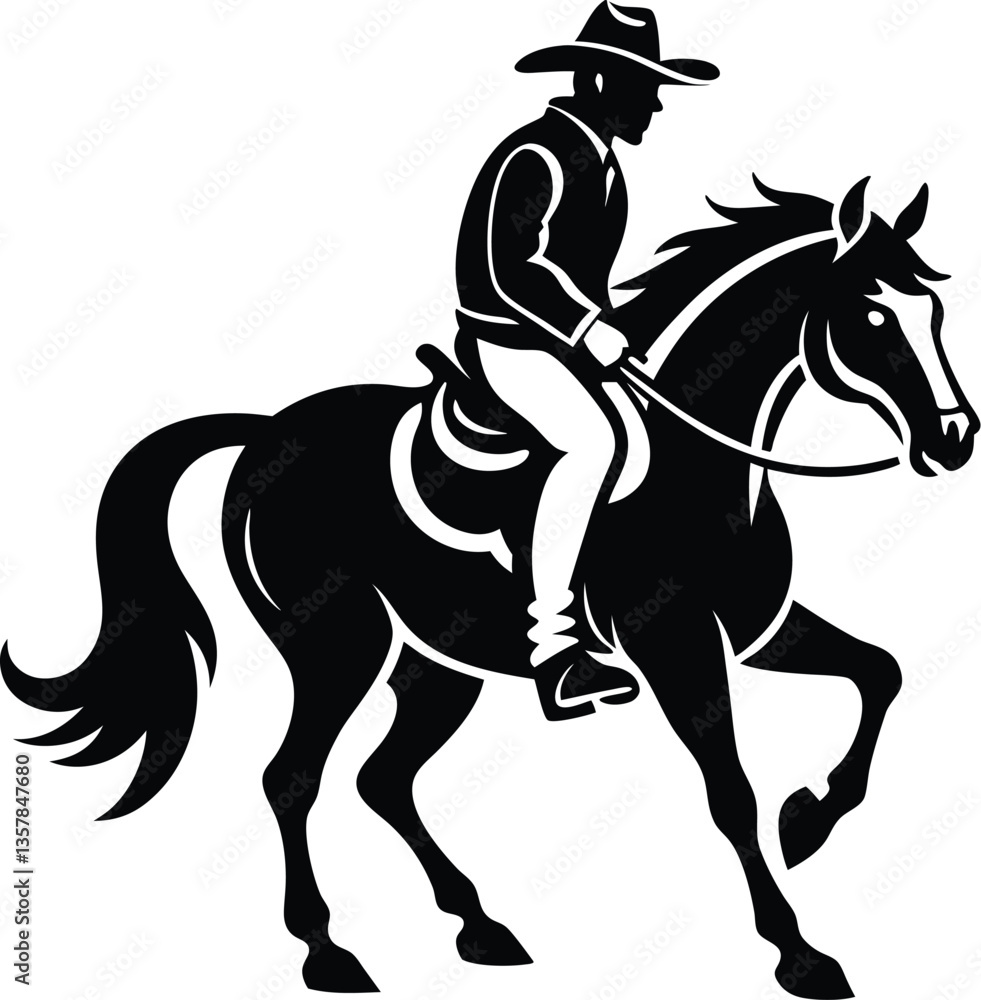 Cowboy riding running horse, cowboy and horse running silhouettes , cowboy riding a running horse, Western riding discipline Reining vector collection Cowboy riding running horse, cowboy and horse running silhouettes , cowboy riding a running horse, Western riding discipline Reining vector collection