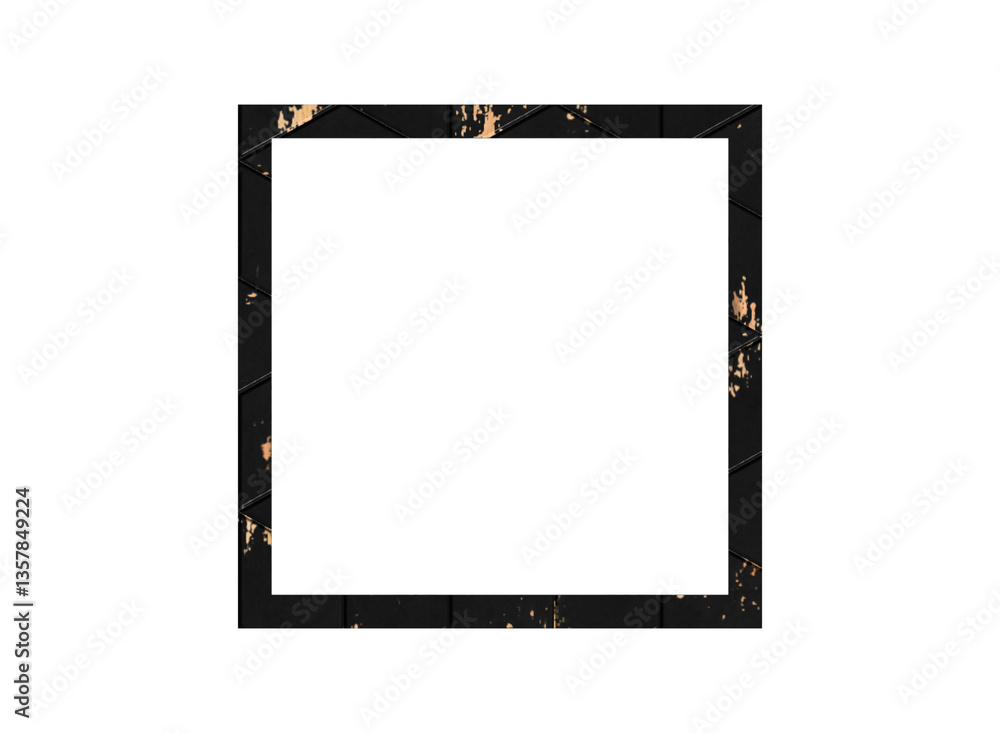 3D textured frame on isolated white. Square frame png. 3D textured frame on isolated white. Square frame png.