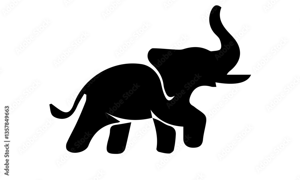 Obraz premium elephant silhouette vector, Elephent Logo Icon