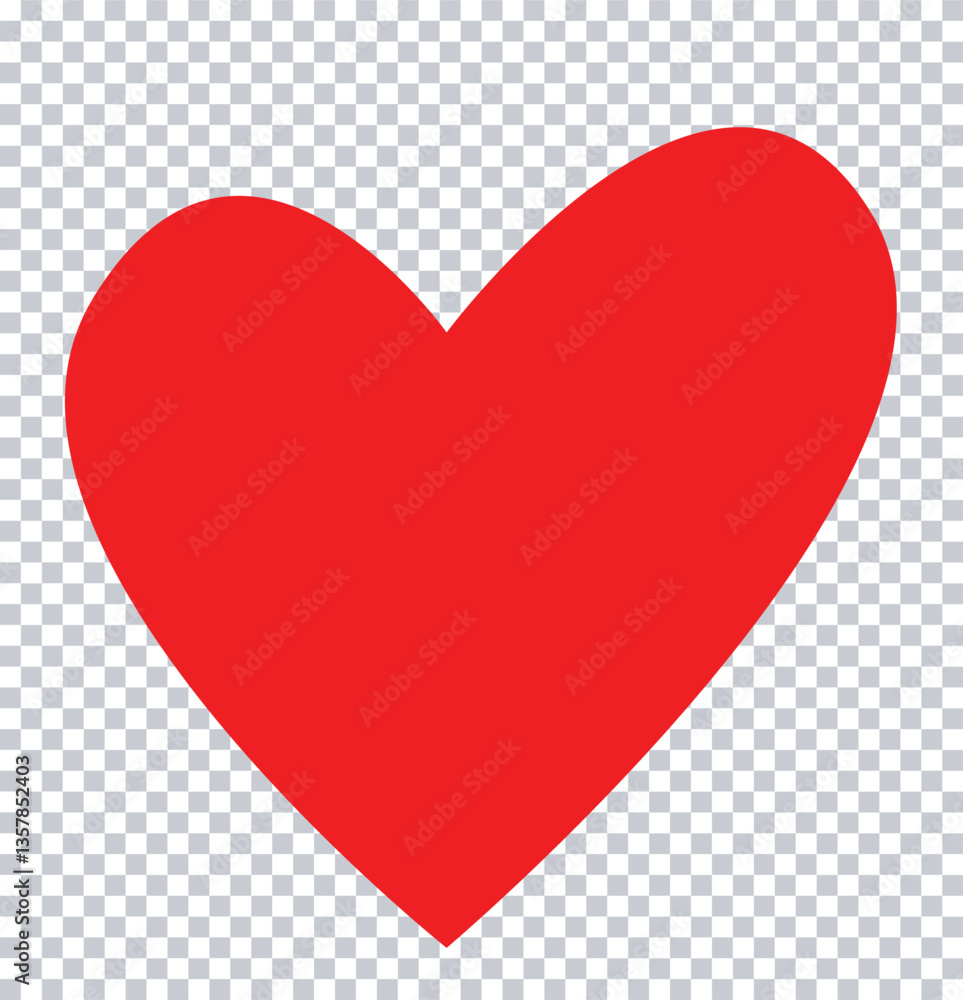Red heart shape in red color. Red heart shape in red color.