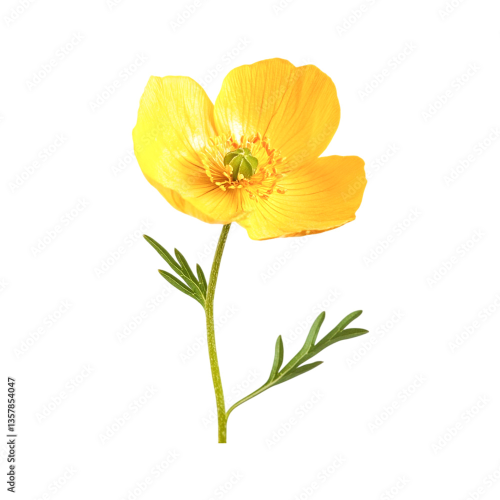 Naklejka premium Bright Yellow Flower Delicate Beauty Springtime Bloom Nature's Sunshine