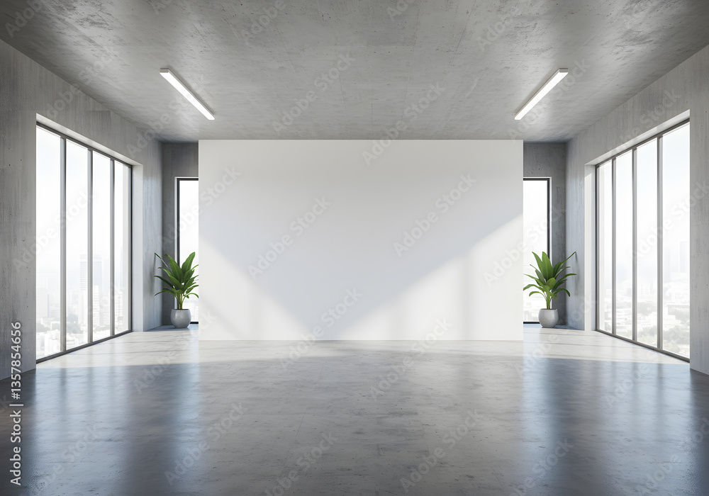 Obraz premium Modern Empty Room with Windows