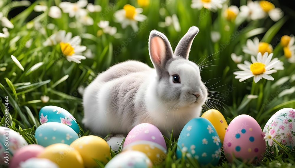 Fototapeta premium Easter Bunny and Eggs