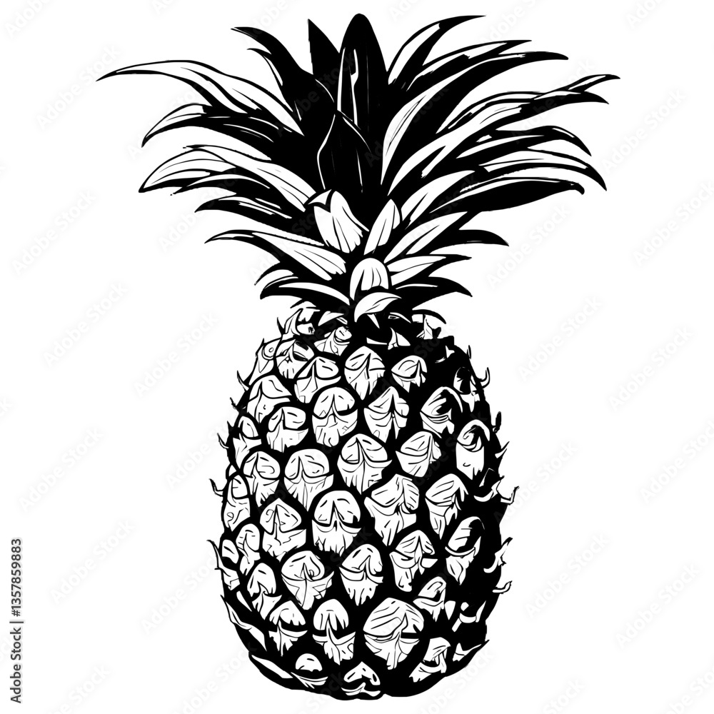 Obraz premium pineapple vector illustration, Pineapple art, Pineapple SVG, Piña 