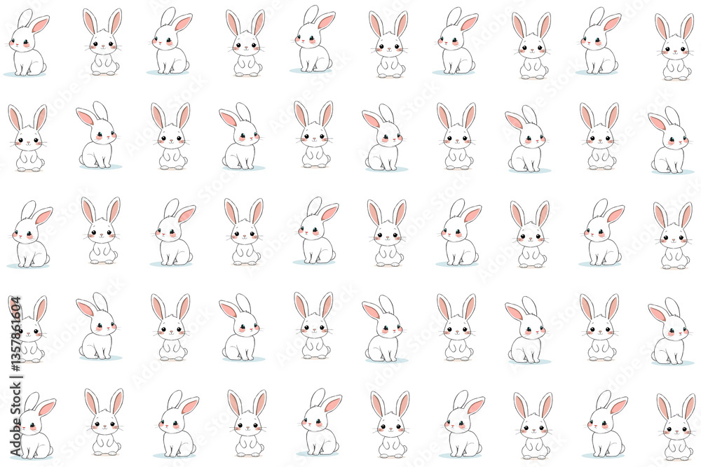A seamless pattern of Easter bunnies. Easter inspired wallpaper. A seamless pattern of Easter bunnies. Easter inspired wallpaper.