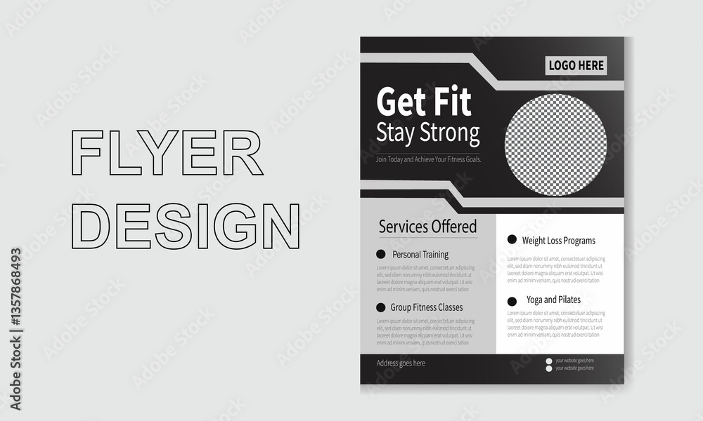 Obraz premium Fitness and Gym Training Center Flyer Design