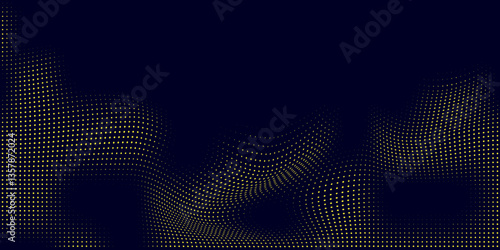 Halftone Dotted Abstract Background Design. Dark Blue Halftone Dots Digital Texture. Halftone. Vector. 