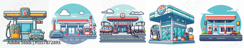 Vector of a gas station.