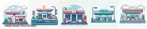 Vector of a gas station.