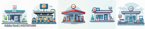 Vector of a gas station.