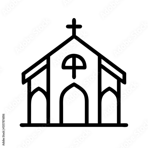 Simple church illustration with cross