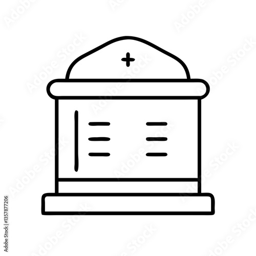 Gravestone monument with inscriptions in a simple design