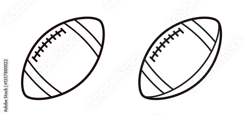 American football icon with editable stroke. Isolated vector illustration.
