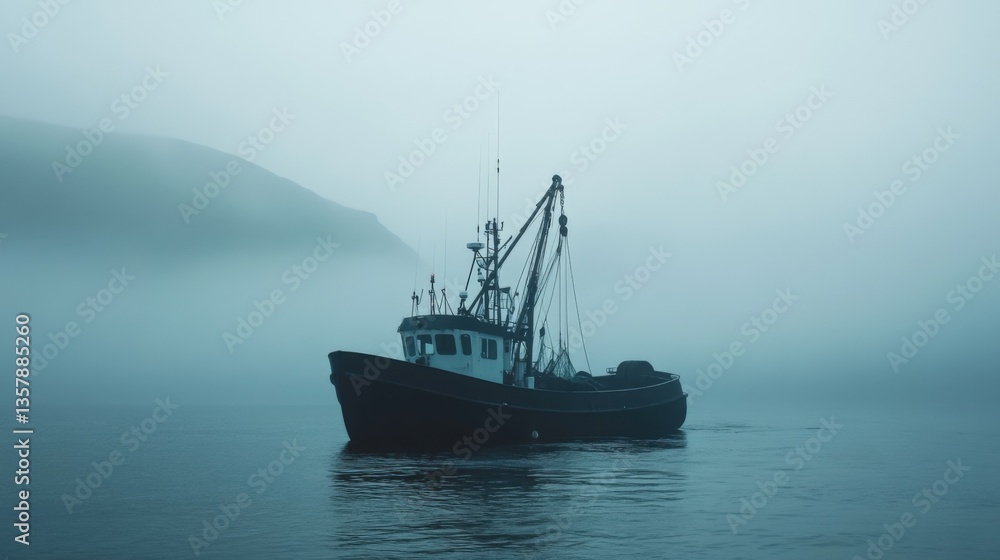 Fototapeta premium Misty Fishing Vessel