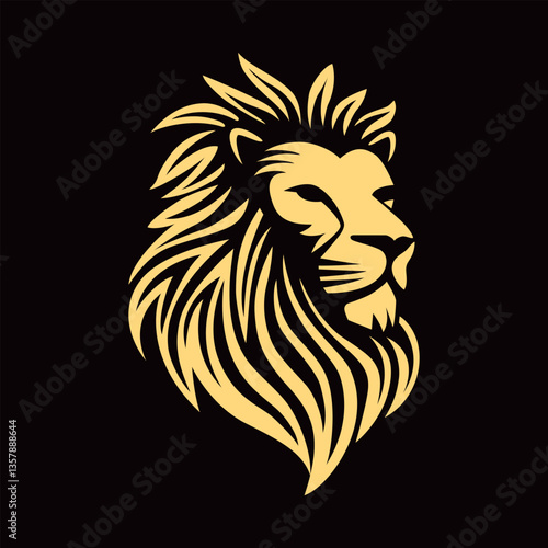 Royal style lion head logo vector illustration art
