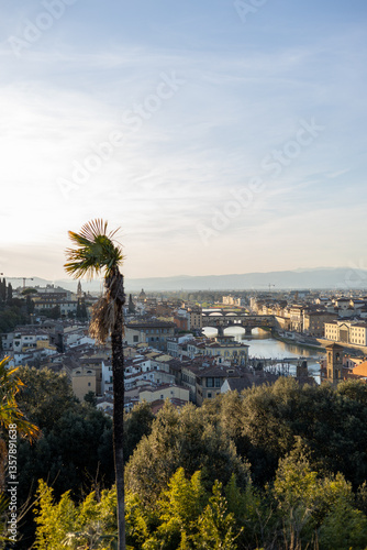 Obraz na płótnie Florence panorama city skyline. Traveling Europe, Italy in spring, holidays concept. w salonie