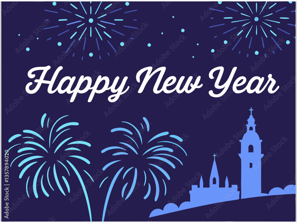 Fototapeta premium Fireworks Vector Art. Celebrate the New Year in Style