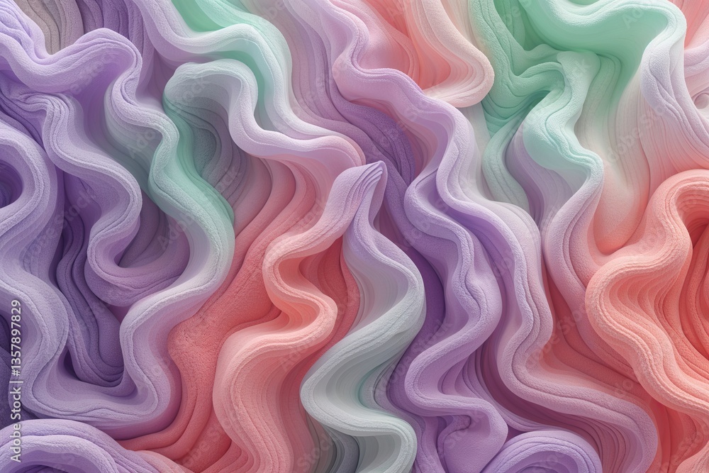 Obraz premium Elaborate Gradient Grain Pattern Background in Soft Lavender, Mint, and Coral Tones