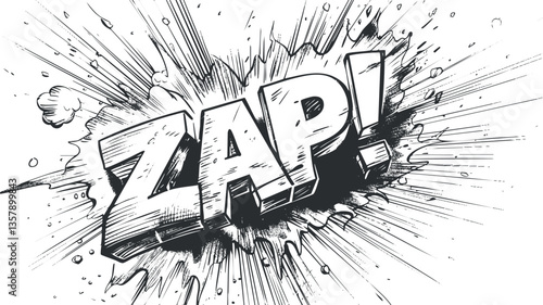 Comic-style 'ZAP!' explosion illustration with dynamic energy and impact.