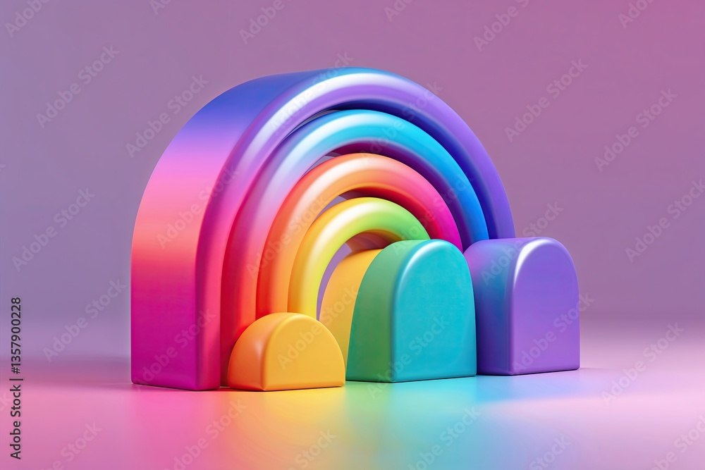 Bright Isolated Rainbow Spectrum Element for Creative Design