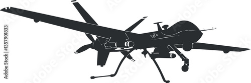 Silhouette of an unmanned aerial vehicle in flight, highlighting drone technology.