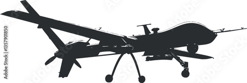 Silhouette of an unmanned aerial vehicle, showcasing modern drone technology.