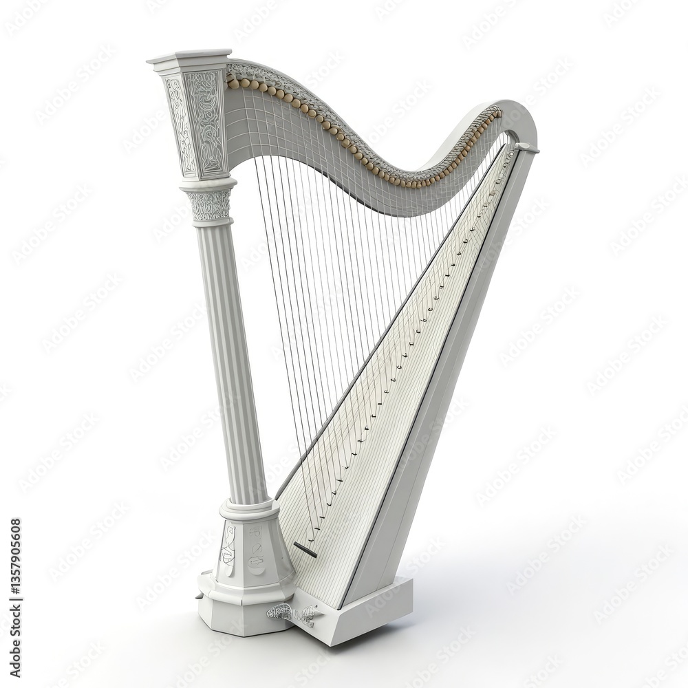Obraz premium harp isolated on white background